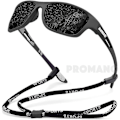 Pikkukuva 1 / 2: SHIMANO Polarisoivat kalastusaurinkolasit miehille, ajolasit, miesten aurinkolasit, vaelluskalastus, klassiset aurinkolasit UV400 Eye Black