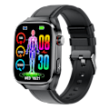 Miniatyrbillede 1 af 8: INF Smartwatch EKG, puls, blodtryk, søvn, skridttæller Svart Sort