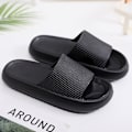 Miniatyrbillede 1 af 7: Letvægts Tøfler Komfort Casual Tøfler Åben Tå Platform Strand Sandaler Sort Black 42-43