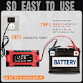 Miniatyrbilde 3 av 5: Stor display billader for bil, billader, intelligent pulslader, motorsykkel batterilader, lader smart avslutning, biltilbehør, automatisk bryter