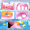 Miniatyrbild 3 av 5: Baby Badring Uppblåsbar Pool Badring Med UPF 50+ Solskydd För Barn I Åldern 3-36 Månader Roligt I Vattnet Rosa[qb] pink With 3 bells