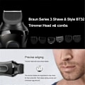 Miniatyrbilde 5 av 5: Skjeggtrimmer Tilbehør for Braun Series 3 BT32 Elektriske Barbermaskiner[qb] Black