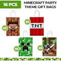 Miniatyrbild 2 av 5: 16 Minecraft Partypåsar, Minecraft-temafödelsedagsfestdekorationer, Minecraft-temafödelsedagsfesttillbehör