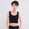 Miniatyrbillede 1 af 5: Kvinde flad brystbinder med bandage pullover halv længde korset lingeri transboy lesbisk trans undertøj vest brystbinder sort black 2XL