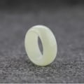 Miniatyrbilde 1 av 5: Ekte naturlig hvit jade ring for menn og kvinner, fint smykke Xinjiang Hetian Suet Jades Stone par gifteringer gaver for D Inner diameter 18mm