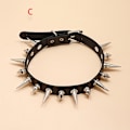 Pikkukuva 3 / 9: Punk Rock Niitattu PU Nahkainen Kaulakoru Miesten Muoti Niitti Piikki Hobnails Choker Soliskuoppa Kaulakoru Short & Long Alternating Nails