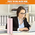 Pikkukuva 5 / 5: Mini-keitin ja termospullo, kannettava sähkökeitin, kannettava sähköinen matkakuumavesipullo Pink