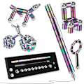 Miniatyrbilde 1 av 5: Magnetisk Fidget-penn Multifunksjonell Deformerbar Magisk Skriveavlastningsleke, 100% Ny Silver