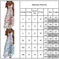 Miniatyrbilde 4 av 4: Kvinnelig temperament retro V-print seler strandkjole bulge bump XL