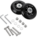 Miniatyrbillede 1 af 5: 2 stk. kufferterstatningshjul Leje reparation til kufferter kufferter 70*24mm, sort