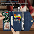 Miniatyrbild 2 av 4: Läder Crossbody Axelrem Dragkedja Plånbok Kompatibel Samsung Galaxy S23 Ultra/s23 Plus/s23 med Kortinnehavare Blå Blue S23 Ultra