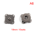 Miniatyrbillede 1 af 5: 10 sæt magnetiske knapper tasker magnet automatisk adsorption spænde Black 18mm