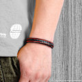 Miniatyrbild 5 av 5: Handgjort Äkta Läderarmband Titanium Magnetiskt Spänne 8.5\"-9\"(21.5-23cm)[qb] Q