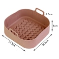 Miniatyrbilde 9 av 10: Airfryer Silikon Gryte Mattrygg Gjenbrukbar Varmebestandig Ovn Tilbehør Grå Grey Square Wave