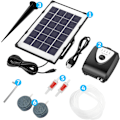 Miniatyrbillede 3 af 5: Solarluftpumpe, akvariebelufter, dam belufter med akvarie iltslange og luftsten (Sort)[qb]