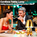 Miniatyrbillede 3 af 4: Sengside Touch Bordlampe, Guld Thinker Lampe Bordlampe Trådløs Genopladelig Bærbar Dekorativ Sengsidelampe Med USB-opladning F F silver