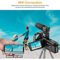 Miniatyrbilde 3 av 4: 4K WiFi videokamera 48MP IR nattsyn 16x digital zoom med mikrofon fjernkontroll 2 batterier