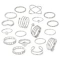 Miniatyrbillede 6 af 9: 18 stk. Ringsæt Knogle Ring SORT black