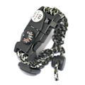 Miniatyrbillede 1 af 7: Survival Paracord Armbånd, Fire Starter, Vandtæt SOS Lys, Kompas, Fløjte, 20 i 1, Udendørs Ultimate Taktisk Overlevelsesudstyr Sæt, Go Army green black and white