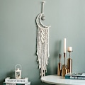 Miniatyrbild 2 av 4: Bohemisk chic macramé väggbonad gobeläng måne stjärna drömfångare väggdekor boho vävd stickad gobeläng heminredning