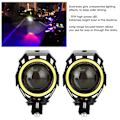 Miniatyrbilde 8 av 8: 2 stk 12V 30W 3000lm U7 LED Angel Eyes Spotlight Hvit Lys IP68 Motorsykkel Frontlys med Bryter