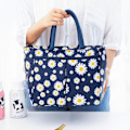 Miniatyrbillede 4 af 4: Isoleret frokostpose bærbar termisk frokostpose køletaske Daisy mønster frokostboks arrangør tote taske til kvinder voksne børn piger arbejde skole picnic