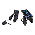 Miniatyrbild 2 av 4: M6C Elcykel LCD-displaymätare ABS Elcykel Display Kontrollpanel med 6-polig Vattentät Kabel Huvudlampskonnektor 24V 36V 48V 60V