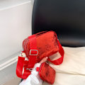 Miniatyrbillede 1 af 5: Skuldertaske med pailletter Crossbody taske RØD Ed