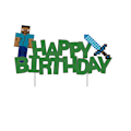 Miniatyrbillede 2 af 3: 26 Minecraft Dekorationer, Kagepynt, Cupcakeindsatser, Bagte Dessertflag til Minecraft Temafest H