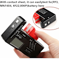 Miniatyrbillede 4 af 4: Digital batteritester - Universal batteritester til AA, AAA, C, D, PP3, 9V, 1,5V, knapcelle batterier