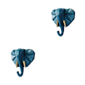 Pikkukuva 1 / 5: 1/2/3/5 Vahva ja kestävä eläinpään avaimenkoukku yksinkertaiseen retro-siniseen (elefantti) Retro blue(elephant) 2 Set