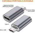 Miniatyrbilde 2 av 5: USB-C til Micro-USB Adapter (4-pakning), Type C Hunn til Micro USB Hann Konverteringskontakt Støtter Lading Data Synkronisering (Grå)