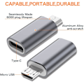 Miniatyrbillede 2 af 5: USB-C til Micro USB Adapter (4-pak) Type C Hun til Micro USB Han Konverteringsadapter Understøtter Opladning Data Synkronisering (Grå)