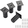 Miniatyrbillede 1 af 5: Sæt med 4 justerbare møbelben 8 cm sort metalbyte