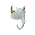 Pikkukuva 5 / 5: 1/2/3/5 Vahva ja kestävä eläinpään avaimenkoukku yksinkertaiselle valkokullalle (sarvikuono) White gold (rhino) 2 Set