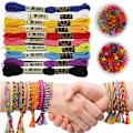 Miniatyrbilde 4 av 5: Vennskapsarmbånd Strikkeleke Diy Regnbuevev Armbånd - på lager blue