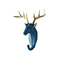 Pikkukuva 2 / 5: 1/2/3/5 Vahva ja kestävä eläinpään avaimenkoukku yksinkertaiseen retro-siniseen (peura) Retro blue (deer) Set