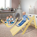 Pikkukuva 3 / 4: 3 in 1 kiipeilyteline lapsille, kiipeilykolmio, sisä- ja ulkokäyttöön, 1-vuotiaille taaperoille