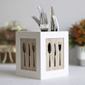 Miniatyrbilde 2 av 4: Bestikkholder Organizer Sked Treboks Moderne Håndlaget Multifunksjonell