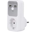 Miniatyrbild 1 av 5: Uttag med timer och USB, 16A, 230V, Vit