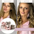 Pikkukuva 4 / 4: 2-osainen hiustenkiharrin luonnollinen pehmeä aalto laiska setti nukkumiskiharrin peite setti ei lämpöä lämmötön diy hiustenkiharrin ja hattu muotoilutyökalut