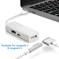 Miniatyrbild 3 av 5: SQBB Usb-c Magsafe-adapter 3 i 1 Typ-c till Magsafe 1/2 Konverteradapter för bärbara datorer Bärbara datorer Smartphones Vit