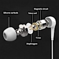 Miniatyrbilde 2 av 9: Hodetelefoner med mikrofon, 5-pakning, kompatibel med iPhone og Android-smarttelefoner, iPod, iPad, MP3-spillere, passer til alle 3,5 mm