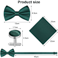 Pikkukuva 3 / 7: Miesten rusetti, klassinen yksivärinen rusetti miehille, satiinirusetti smokkiin, säädettävä juhlarusetti juhliin, häihin[qb] 3pcs-DARK GREEN