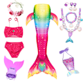 Miniatyrbild 1 av 5: 9-delad sjöjungfrufena badkläder set prinsessa bikini monofena badkläder set MY08 MY08 150