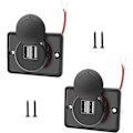 Miniatyrbillede 1 af 5: 12V USB-stik, 12V USB-port, dobbelt USB 12V RV-stik, 3,1A USB-billader til bil, USB-billader til bil, bus, RV, båd (2 stk.)