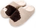 Damtofflor, varma och fluffiga vintertofflor, plyschtofflor, herrtofflor, bekväma tofflor med fuskpälsfoder. brown