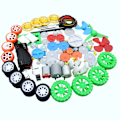 Miniatyrbillede 5 af 8: 112 stk. DC-motorsæt Elektrisk minımotor med plastgear Motor monteringsbeslag Akselpropel til DIY-videnskabsprojekter