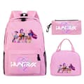 KPop Demon Hunters Print Studenterrygsæk Stor Kapacitet 3-delt Sæt Trendy Pink 1