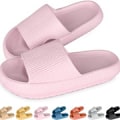 Miniatyrbild 1 av 5: Kvinnors tjocka plattformsmoln tofflor rosa pink 40-41
